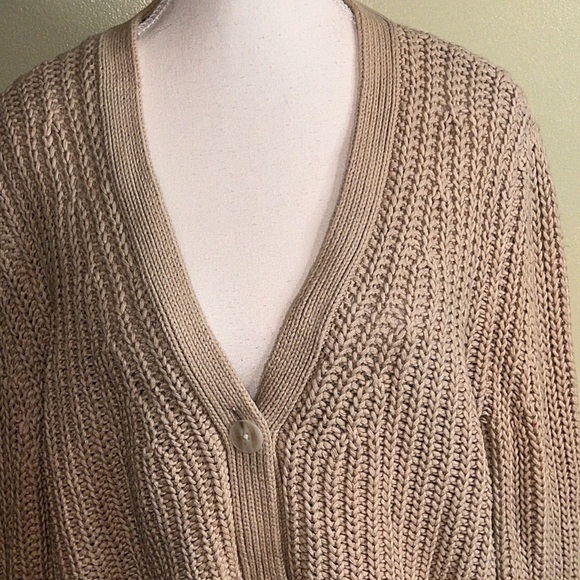 Haven Well Within chunky knit v-neckline button down sweater cardigan,size large - Picture 3 of 12